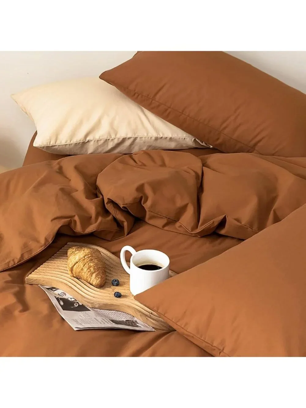 Cozy King Pumpkin Color Comforter Set - Soft Burnt Orange Bedding with 2